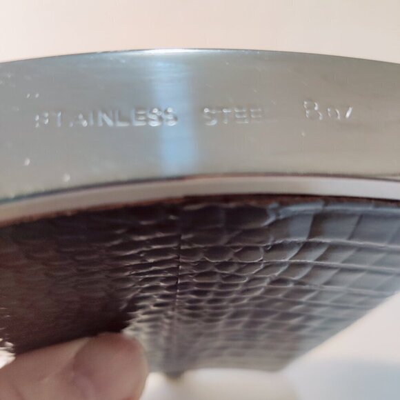 Flask designed in Black Snakeskin, holds 8 oz. Stainless Steel - Picture 7 of 7